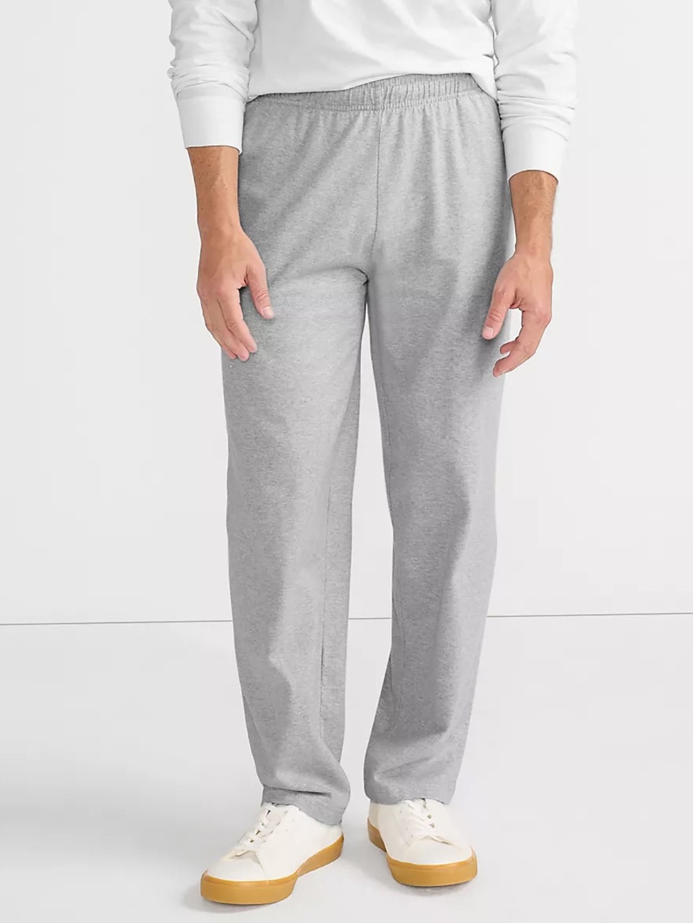 Lands’ End Jersey Knit Pants Lounge Sweat Heather Gray Men’s XXL(44-42) New